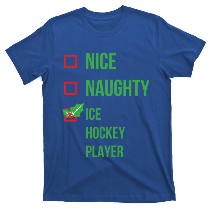 Ice Hockey Player Funny Pajama Christmas Gift T-Shirt