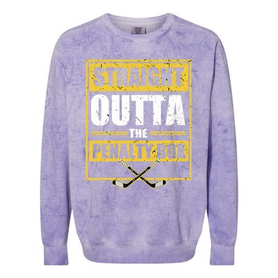 Ice. Hockey Player Gift Straight Outta The Penalty Box  Colorblast Crewneck Sweatshirt