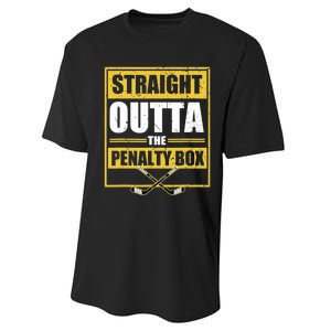 Ice. Hockey Player Gift Straight Outta The Penalty Box  Performance Sprint T-Shirt