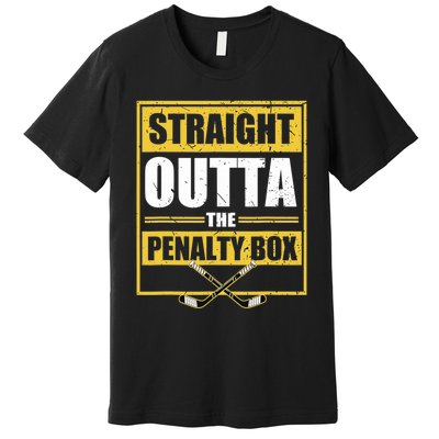 Ice. Hockey Player Gift Straight Outta The Penalty Box  Premium T-Shirt