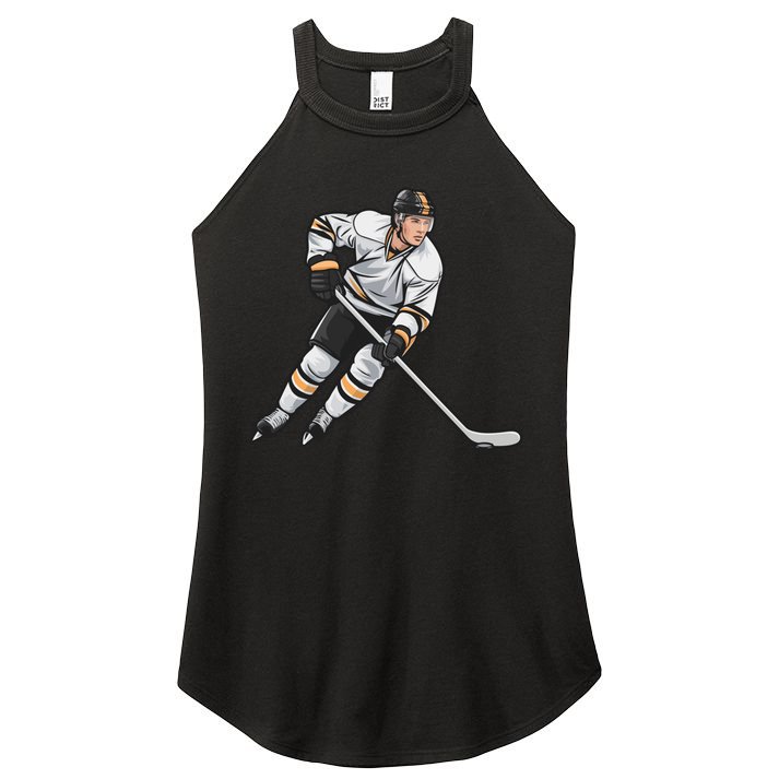 Ice Hockey Player Game Day Gift Dults Cute Gift Women's Perfect Tri Rocker Tank