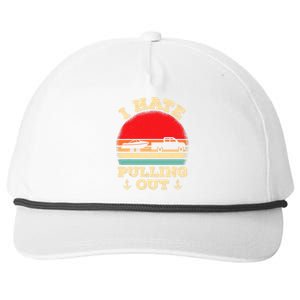 I Hate Pulling Out Retro Boating Boat Captain Snapback Five-Panel Rope Hat