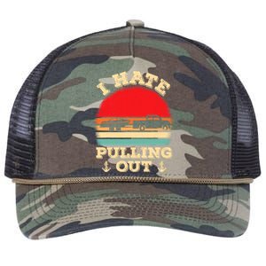 I Hate Pulling Out Retro Boating Boat Captain Retro Rope Trucker Hat Cap