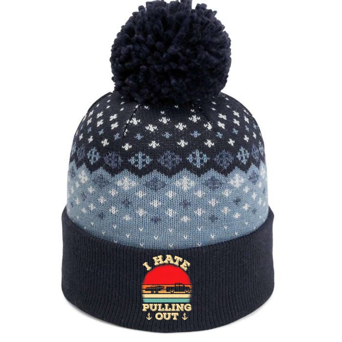 I Hate Pulling Out Retro Boating Boat Captain The Baniff Cuffed Pom Beanie