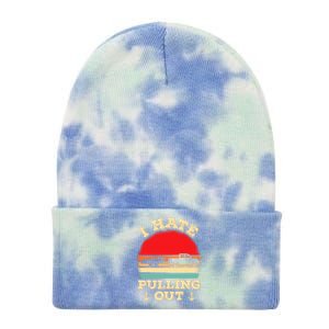 I Hate Pulling Out Retro Boating Boat Captain Tie Dye 12in Knit Beanie