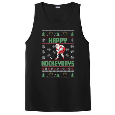 Ice Hockey Player Ice Sport Santa Puck Hockey Christmas Gift PosiCharge Competitor Tank