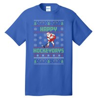 Ice Hockey Player Ice Sport Santa Puck Hockey Christmas Gift Tall T-Shirt