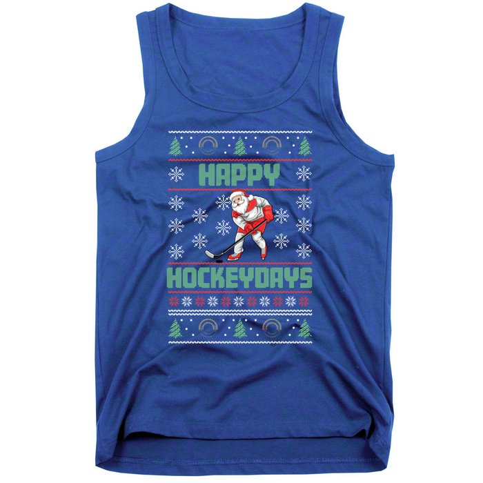 Ice Hockey Player Ice Sport Santa Puck Hockey Christmas Gift Tank Top