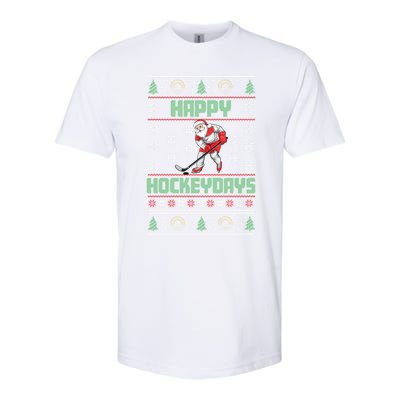 Ice Hockey Player Ice Sport Santa Puck Hockey Christmas Gift Softstyle CVC T-Shirt