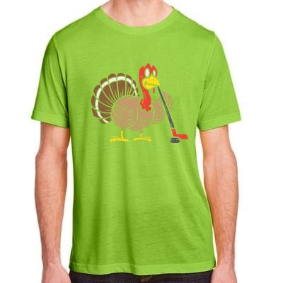 Ice Hockey Player Turkey Day Funny Thanksgiving Sport Gift Adult ChromaSoft Performance T-Shirt