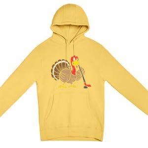 Ice Hockey Player Turkey Day Funny Thanksgiving Sport Gift Premium Pullover Hoodie