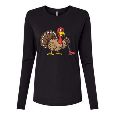 Ice Hockey Player Turkey Day Funny Thanksgiving Sport Gift Womens Cotton Relaxed Long Sleeve T-Shirt