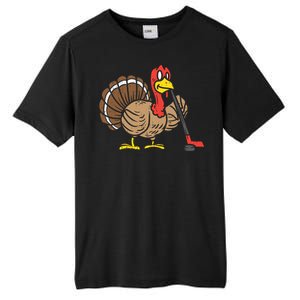 Ice Hockey Player Turkey Day Funny Thanksgiving Sport Gift Tall Fusion ChromaSoft Performance T-Shirt