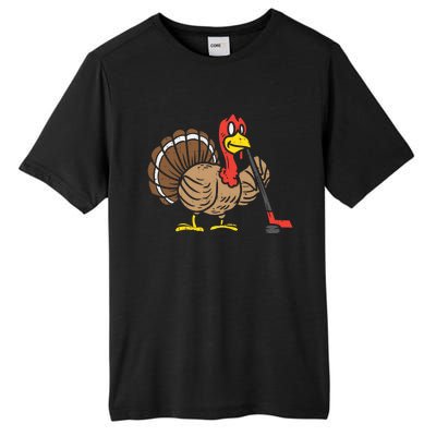 Ice Hockey Player Turkey Day Funny Thanksgiving Sport Gift Tall Fusion ChromaSoft Performance T-Shirt