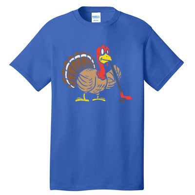 Ice Hockey Player Turkey Day Funny Thanksgiving Sport Gift Tall T-Shirt