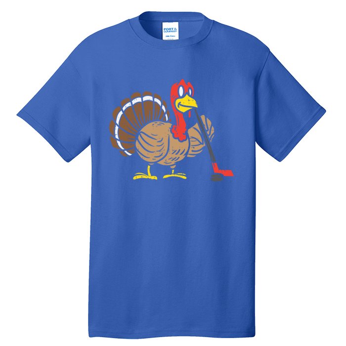 Ice Hockey Player Turkey Day Funny Thanksgiving Sport Gift Tall T-Shirt