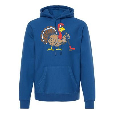 Ice Hockey Player Turkey Day Funny Thanksgiving Sport Gift Premium Hoodie