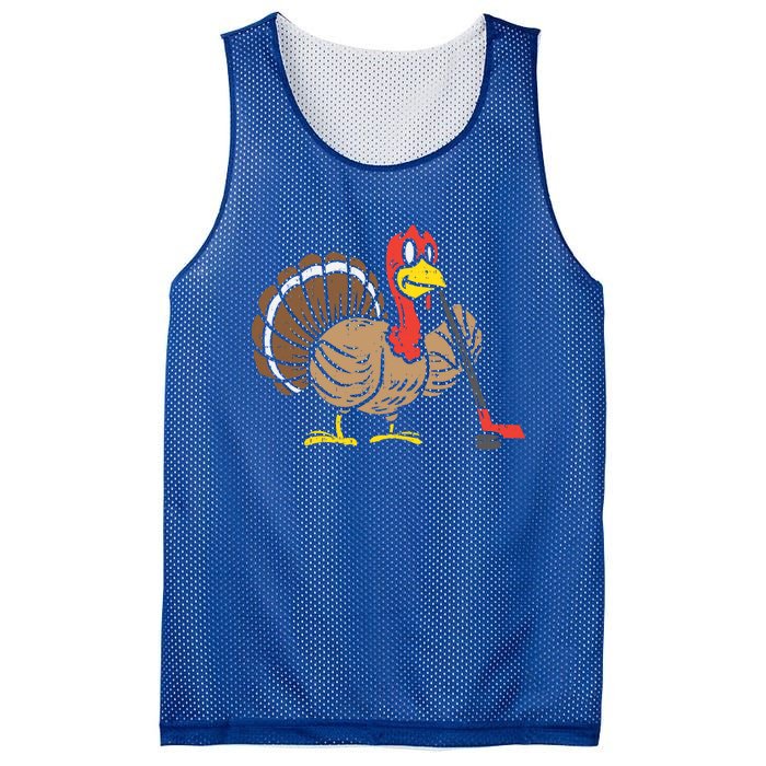 Ice Hockey Player Turkey Day Funny Thanksgiving Sport Gift Mesh Reversible Basketball Jersey Tank