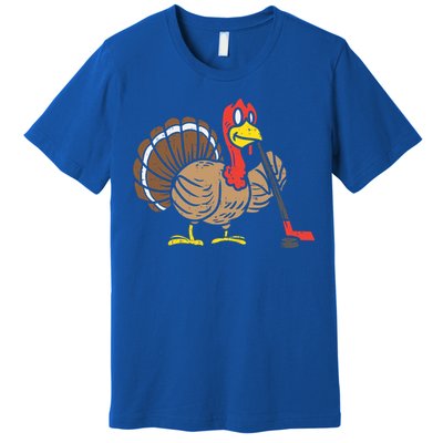 Ice Hockey Player Turkey Day Funny Thanksgiving Sport Gift Premium T-Shirt