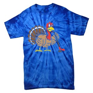 Ice Hockey Player Turkey Day Funny Thanksgiving Sport Gift Tie-Dye T-Shirt