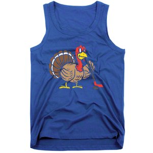 Ice Hockey Player Turkey Day Funny Thanksgiving Sport Gift Tank Top