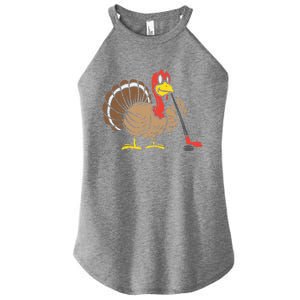 Ice Hockey Player Turkey Day Funny Thanksgiving Sport Gift Women's Perfect Tri Rocker Tank