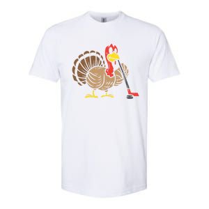 Ice Hockey Player Turkey Day Funny Thanksgiving Sport Gift Softstyle CVC T-Shirt