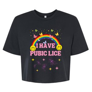 I Have Pubic Lice Funny Retro Offensive Inappropriate Meme Bella+Canvas Jersey Crop Tee