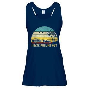 I Hate Pulling Out Retro Boating Boat Captain Ladies Essential Flowy Tank