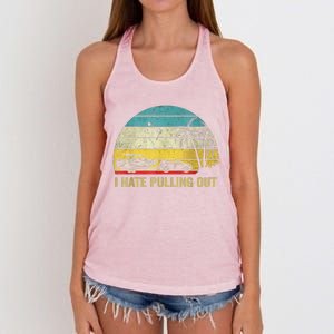 I Hate Pulling Out Retro Boating Boat Captain Women's Knotted Racerback Tank