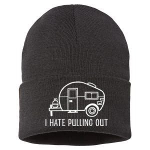 I Hate Pulling Out Boating Boat Captain Sustainable Knit Beanie