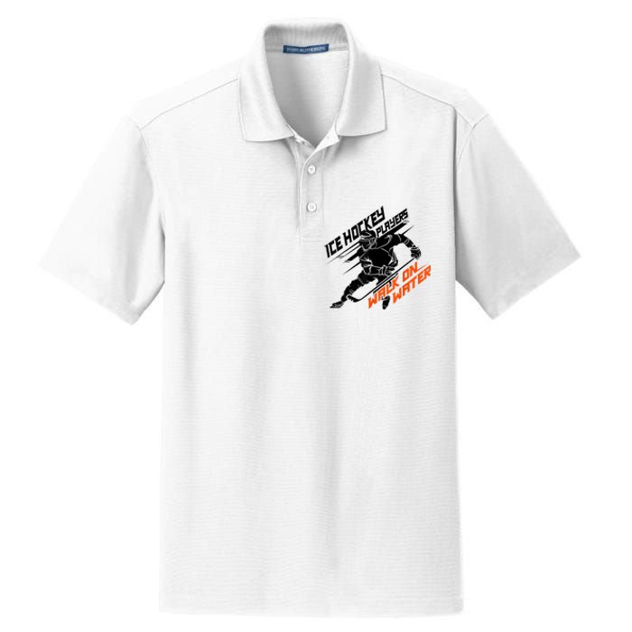 Ice Hockey Players Walk On Water Cool Gift Superpower Gift Dry Zone Grid Polo