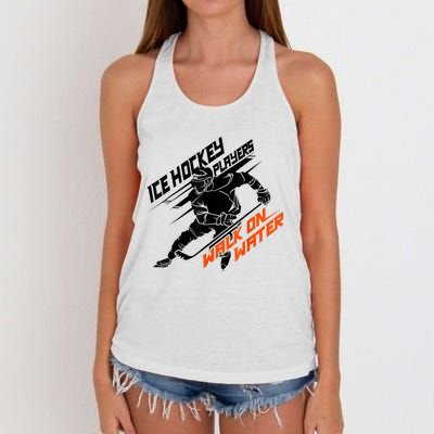 Ice Hockey Players Walk On Water Cool Gift Superpower Gift Women's Knotted Racerback Tank