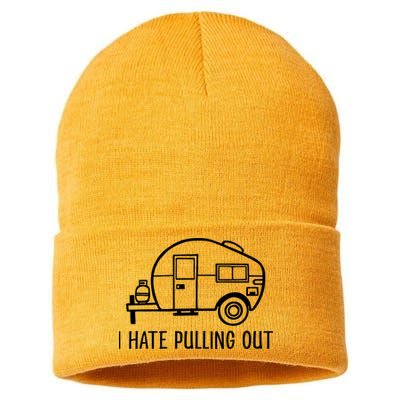 I Hate Pulling Out Boating Boat Captain Sustainable Knit Beanie