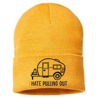 I Hate Pulling Out Boating Boat Captain Sustainable Knit Beanie