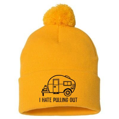 I Hate Pulling Out Boating Boat Captain Pom Pom 12in Knit Beanie