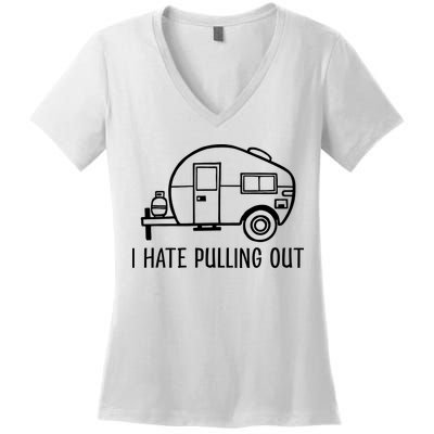 I Hate Pulling Out Boating Boat Captain Women's V-Neck T-Shirt