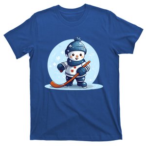 Ice Hockey Player Snow Design Christmas Ice Hockey Cool Gift T-Shirt