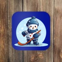 Ice Hockey Player Snow Design Christmas Ice Hockey Cool Gift Coaster