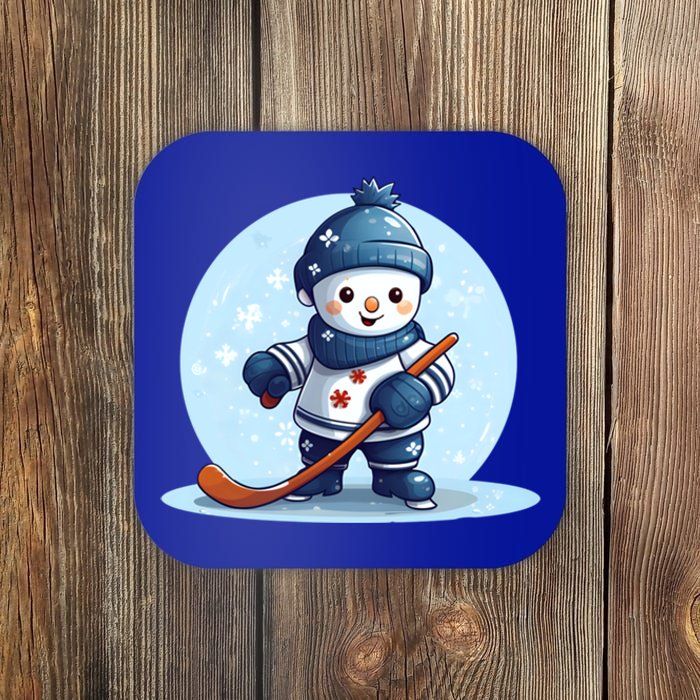 Ice Hockey Player Snow Design Christmas Ice Hockey Cool Gift Coaster