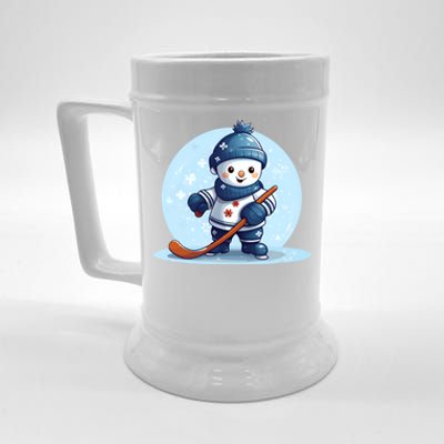 Ice Hockey Player Snow Design Christmas Ice Hockey Cool Gift Beer Stein