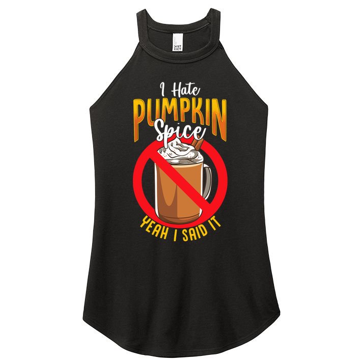 I Hate Pumpkin Spice Anti Pumpkin Spice Latte Coffee Funny Women's Perfect Tri Rocker Tank