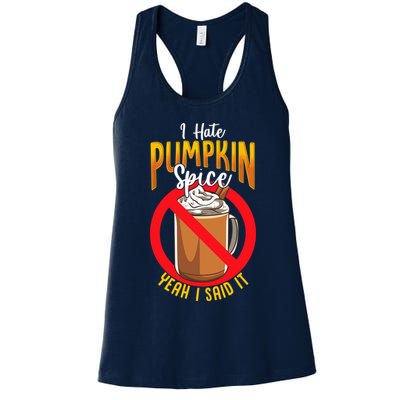 I Hate Pumpkin Spice Anti Pumpkin Spice Latte Coffee Funny Womens Tank Top