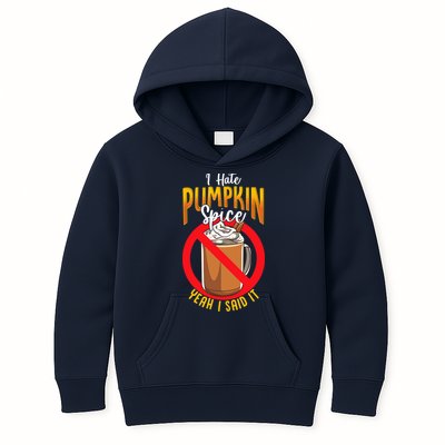 I Hate Pumpkin Spice Anti Pumpkin Spice Latte Coffee Funny Kids Hoodie