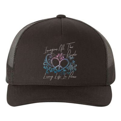 Imagine Hippie People Living Life In Peace And Love Yupoong Adult 5-Panel Trucker Hat