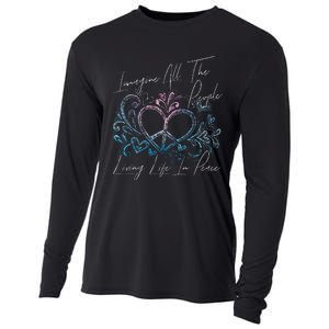 Imagine Hippie People Living Life In Peace And Love Cooling Performance Long Sleeve Crew