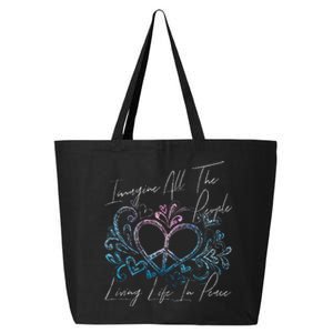 Imagine Hippie People Living Life In Peace And Love 25L Jumbo Tote