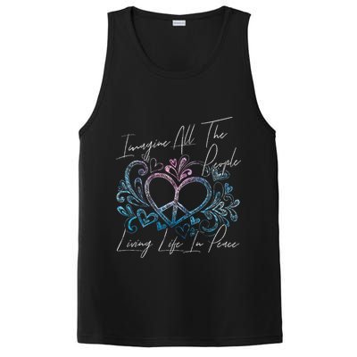 Imagine Hippie People Living Life In Peace And Love PosiCharge Competitor Tank