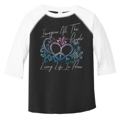 Imagine Hippie People Living Life In Peace And Love Toddler Fine Jersey T-Shirt
