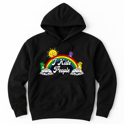 I Hate People Rainbow Printed Hoodie